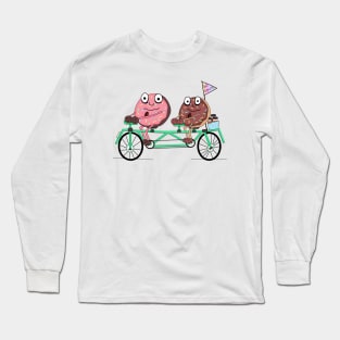 Donuts on a Tandem Bike Long Sleeve T-Shirt